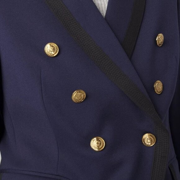 White House Black Market - Colorblocked Studio Blazer- Officer Blue - Size 0 - Picture 3 of 7